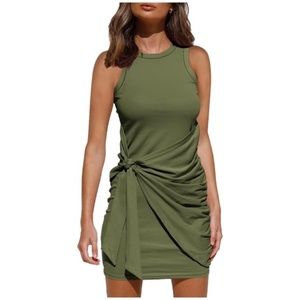 NWT  LILLUSORY   T Shirt Dress Casual Short Sleeve Wrap Bodycon Ruched T SZ L
